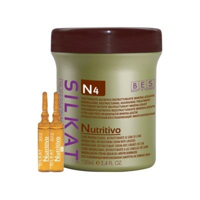 Подхранващи ампули за суха и изтощена коса BES N4 Silkat Nutritivo Lotion 12бр. x 10бр.