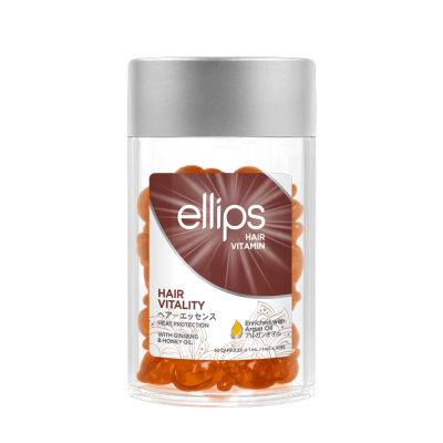 Възстановяващи витамини за склонна към накъсване коса с женшен и мед Ellips Hair Vitality 50 бр.