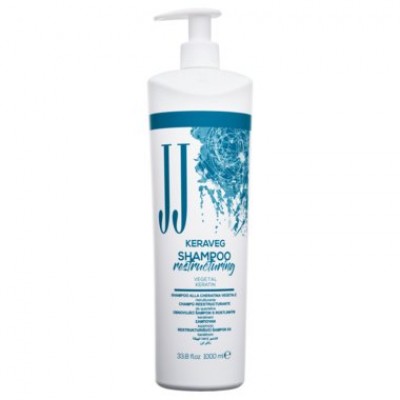 Шампоан с растителен кератин за изтощена и слаба коса JJ Keraveg Restructuring Shampoo 1000 мл