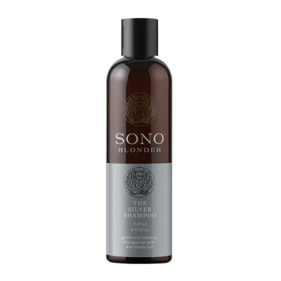 Хидратиращ безсулфатен шампоан за тониране на руса коса SONO BLONDER The Silver Shampoo 250 мл